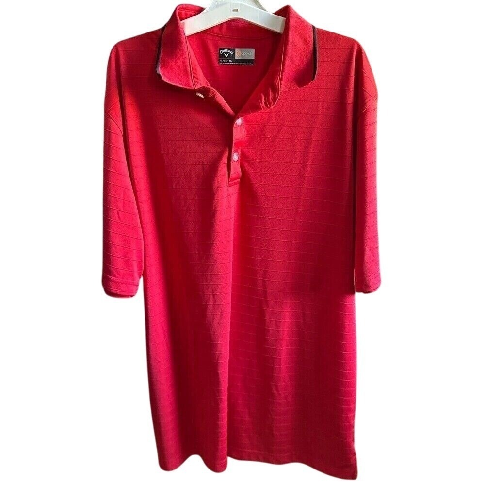 Callaway Opti-Dri Polo Shirt Red Golf Short Sleeve Collared Casual Men's Size XL